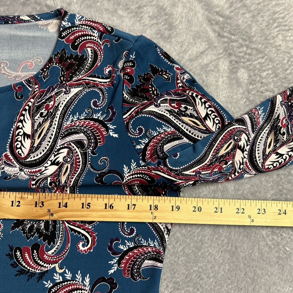 White House Black Market Paisley Womens Shirt Top Boho Hippie Gypsy Y2K Long S - Picture 7 of 13